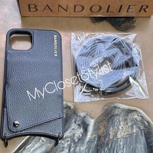 BANDOLIER Black on Black 14 PLUS iPhone Wallet Case Crossbody Set NEW! Unisex